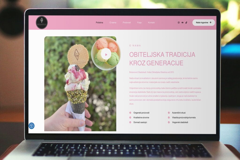 Botanović sladoledi 1 botanovic sladoledi web stranica web dizajn web razvoj