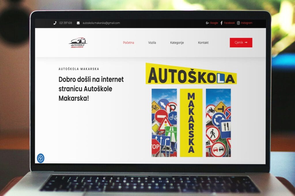 Autoškola Makarska 1 projekti web stranica autoskola makarska